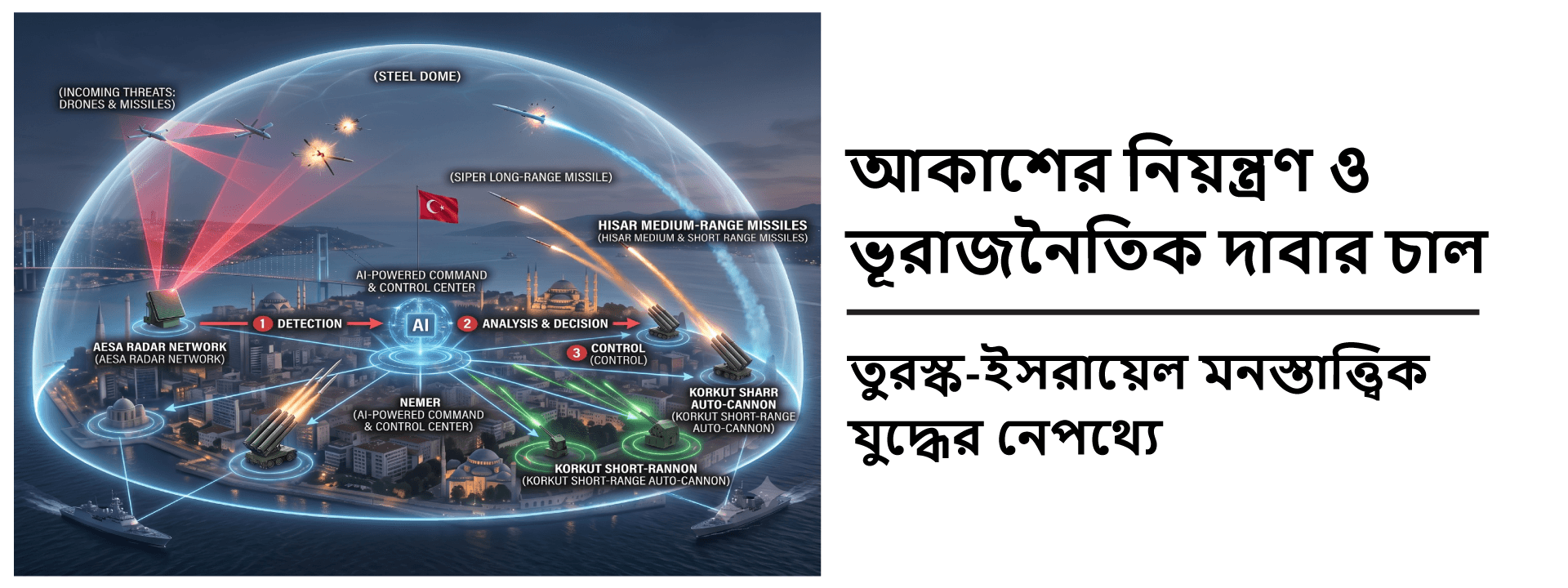 আকাশের নিয়ন্ত্রণ ও ভূরাজনৈতিক দাবার চাল: তুরস্ক-ইসরায়েল মনস্তাত্ত্বিক যুদ্ধের নেপথ্যে