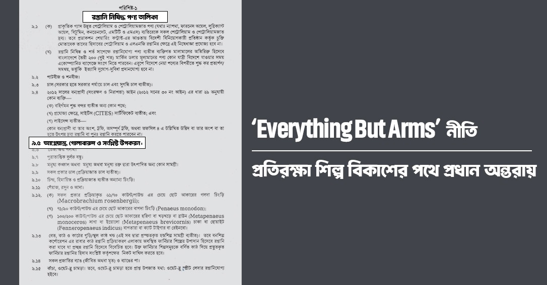 &lsquo;Everything But Arms&rsquo; নীতি: দেশের প্রতিরক্ষা শিল্প বিকাশের পথে প্রধান অন্তরায়